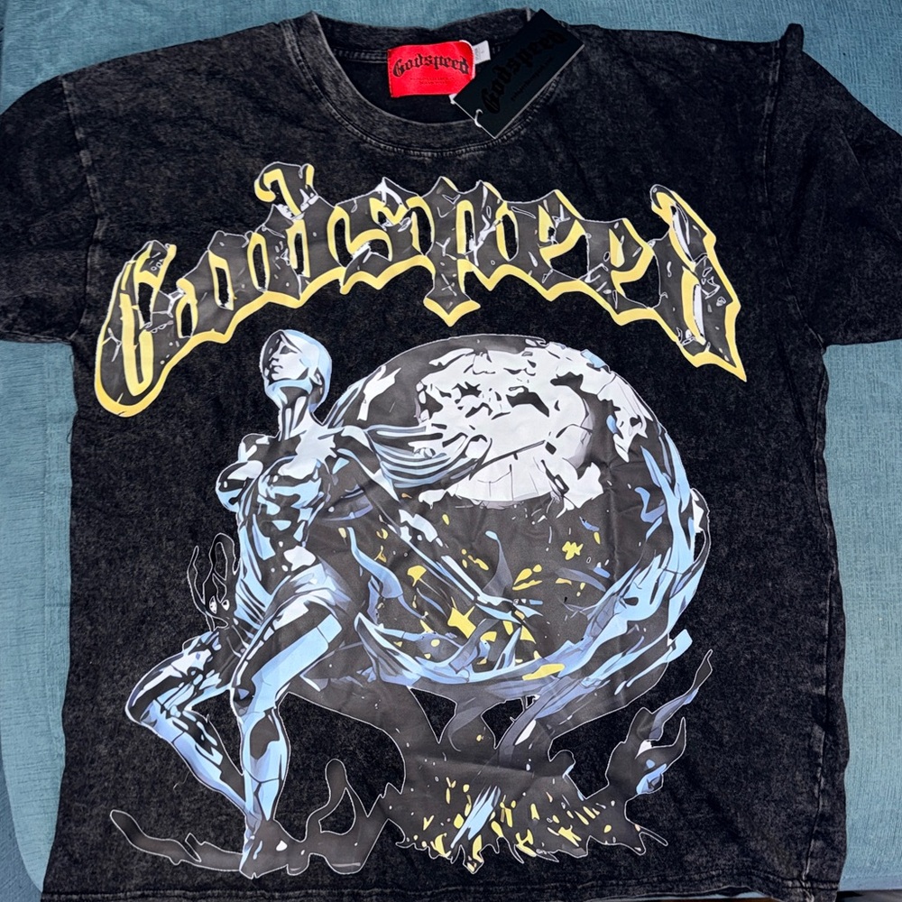 Distressed Black Graphic T-Shirt